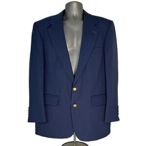 Andhurst Blue Two Button Front Wool Blend Sports Jacket, Men's Size 40R